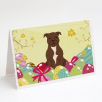 Easter Eggs Staffordshire Bull Terrier Chocolate Greeting Cards and Envelopes Pa