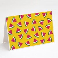 Carolines Treasures BB5144GCA7P Watermelon on Yellow Greeting Cards and Envelop