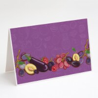 Fruits and Vegetables in Purple Greeting Cards and Envelopes Pack of 8