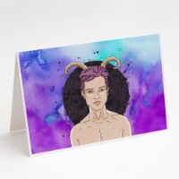Capricorn Zodiac Sign Greeting Cards and Envelopes Pack of 8