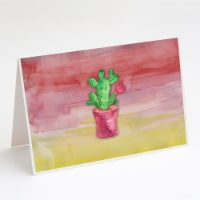 Flowering Cactus Watercolor Greeting Cards and Envelopes Pack of 8