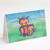 Momma and Baby Owl Watercolor Greeting Cards and Envelopes Pack of 8