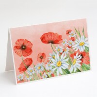 Poppies and Chamomiles Greeting Cards and Envelopes Pack of 8