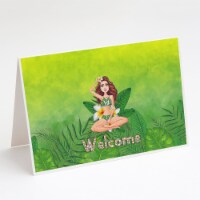 Welcome Lady in Bikini Summer Greeting Cards and Envelopes Pack of 8