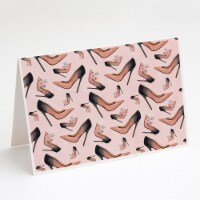 Watercolor Fashion Diva Shoes Greeting Cards and Envelopes Pack of 8