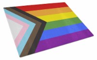 Carolines Treasures CK8014LCB Gay Pride Progress Pride Glass Cutting Board Larg