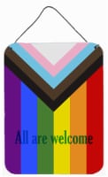 Gay Progress Pride All are Welcome Wall or Door Hanging Prints