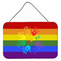 Carolines Treasures CK8020DS812 Gay Pride Peace Hands Wall or Door Hanging Prin
