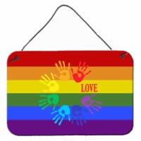 Carolines Treasures CK8021DS812 Gay Pride Love Hands Wall or Door Hanging Print
