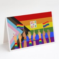 Gay Pride Parade Progress Pride Greeting Cards and Envelopes Pack of 8