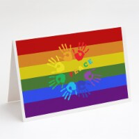 Gay Pride Peace Hands Greeting Cards and Envelopes Pack of 8