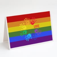 Carolines Treasures CK8021GCA7P Gay Pride Love Hands Greeting Cards and Envelop