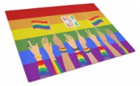 Carolines Treasures CK8016LCB Gay Pride Parade Glass Cutting Board Large