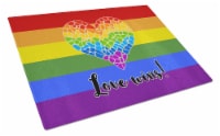 Carolines Treasures CK8017LCB Gay Pride Love Wins Mosaic Heart Glass Cutting Bo