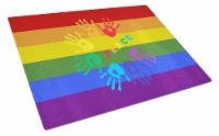 Carolines Treasures CK8020LCB Gay Pride Peace Hands Glass Cutting Board Large