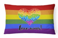 Gay Pride Love Wins Mosaic Heart Canvas Fabric Decorative Pillow