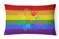 Carolines Treasures CK8020PW1216 Gay Pride Peace Hands Canvas Fabric Decorative