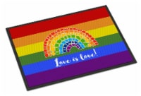 Carolines Treasures CK8018MAT Gay Pride Love is Love Mosaic Rainbow Doormat 18x