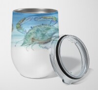 Crabs Shrimp and oysters Stainless Steel 12 oz Stemless Wine Glass
