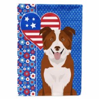 Carolines Treasures WDK5137CHF 40 x 28 in. Red & White Border Collie USA American Canvas Hous
