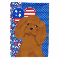 Carolines Treasures WDK5156CHF 40 x 28 in. Ruby Cavalier Spaniel USA American Canvas House Fl