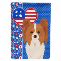 Carolines Treasures WDK5256CHF 40 x 28 in. Red & White Papillon USA American Canvas House Fla