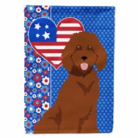 Carolines Treasures WDK5267CHF 40 x 28 in. Standard Red Poodle USA American Canvas House Flag
