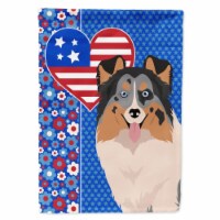 Carolines Treasures WDK5287CHF 40 x 28 in. Blue Merle Sheltie USA American Canvas House Flag