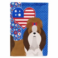 Carolines Treasures WDK5290CHF 40 x 28 in. Red & White Shih Tzu USA American Canvas House Fla