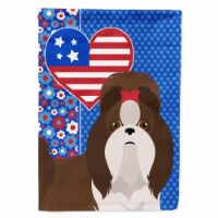 Carolines Treasures WDK5294CHF 40 x 28 in. Liver & White Shih Tzu USA American Canvas House F