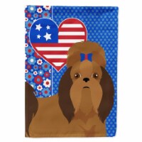Carolines Treasures WDK5295CHF 40 x 28 in. Red Shih Tzu USA American Canvas House Flag