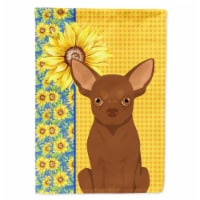 Carolines Treasures WDK5376CHF 40 x 28 in. Summer Sunflowers Chocolate Chihuahua Canvas House