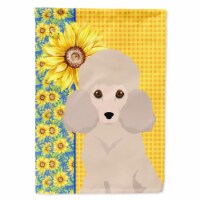 Carolines Treasures WDK5468CHF 40 x 28 in. Summer Sunflowers Toy Cream Poodle Canvas House Fl