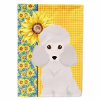 Carolines Treasures WDK5469CHF 40 x 28 in. Summer Sunflowers Toy White Poodle Canvas House Fl