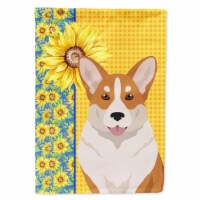 Carolines Treasures WDK5496CHF 40 x 28 in. Summer Sunflowers Red Cardigan Corgi Canvas House