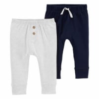 carter's® Size 3M 2-Pack Cotton Pants in Navy/Grey
