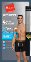 Hanes Ultimate Sport X-TEMP Performance Boxer Briefs - Black/Gray Perspective: Main