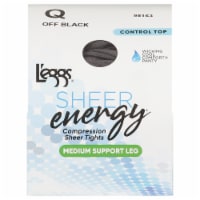 L'EGGS® Sheer Energy Medium Support Control Top Sheer Toe - Off Black Perspective: Main