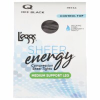 L'EGGS Sheer Energy Medium Support Control Top Sheer Toe - Off Black