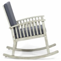 Noble House Casa Outdoor Acacia Wood Rocking Chair in Gray