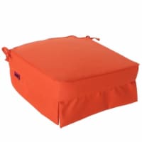 Noble House Belden Indoor Fabric Classic Skirted Chair Cushion in Coral Orange