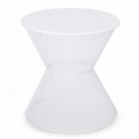 Noble House Nevada Outdoor Iron Side Table in Matte White
