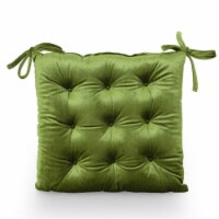 Noble House Foxhall Tufted Velvet Dining Chair Cushion in Sage