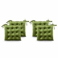 Noble House Foxhall Tufted Velvet Dining Chair Cushion in Sage (Set of 4)