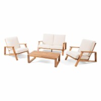 Noble House Paloma Outdoor  4 Seater Chat Set Beige