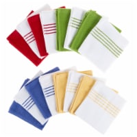 Absorbent 100% Cotton Dish Cloth 16 Pack or Hand Towel 8 Pack Kitchen Decor Set Striped Solid