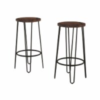 2 Pack Bar Height Stools-Backless Barstools with Hairpin Legs, Wood Seat-Kitchen or Dining