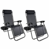 Lavish home folding zero gravity steel outdoor lounge chairs hotsell