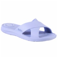 Totes Womens Ara Cross Slide Sandals - Purple Perspective: Main