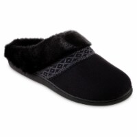 Isotoner® Ada Hoodback Black Microsuede Women's Slippers